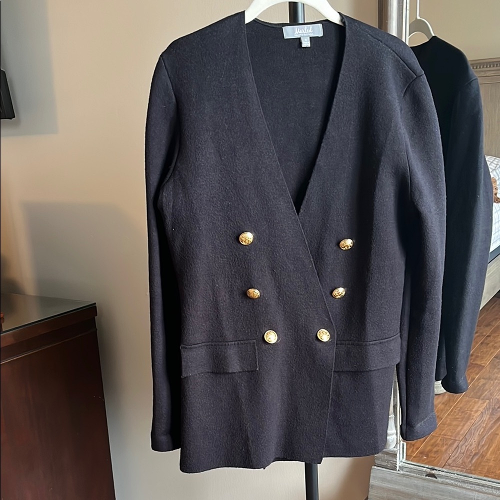 Elegant Black Sweater Blazer